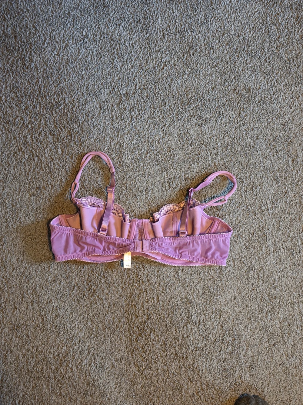 Victoria's Secret Purple Lace Underwire Bra with Floral Detail Size 36B
